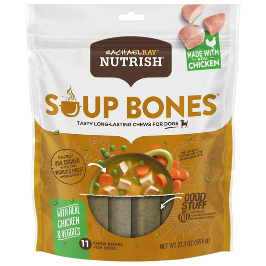 Rachael Ray Nutrish Soup Bones Dog Treats Chicken & Veggies Flavor 11 Count (Pack of 1)
