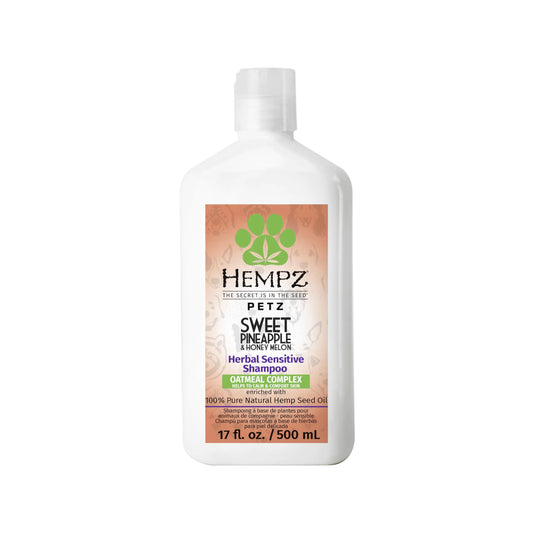 Hempz Petz Dog Shampoo Sweet Pineapple & Honey Melon Herbal Sensitive Shampoo Soothing Oatmeal Complex17 oz.
