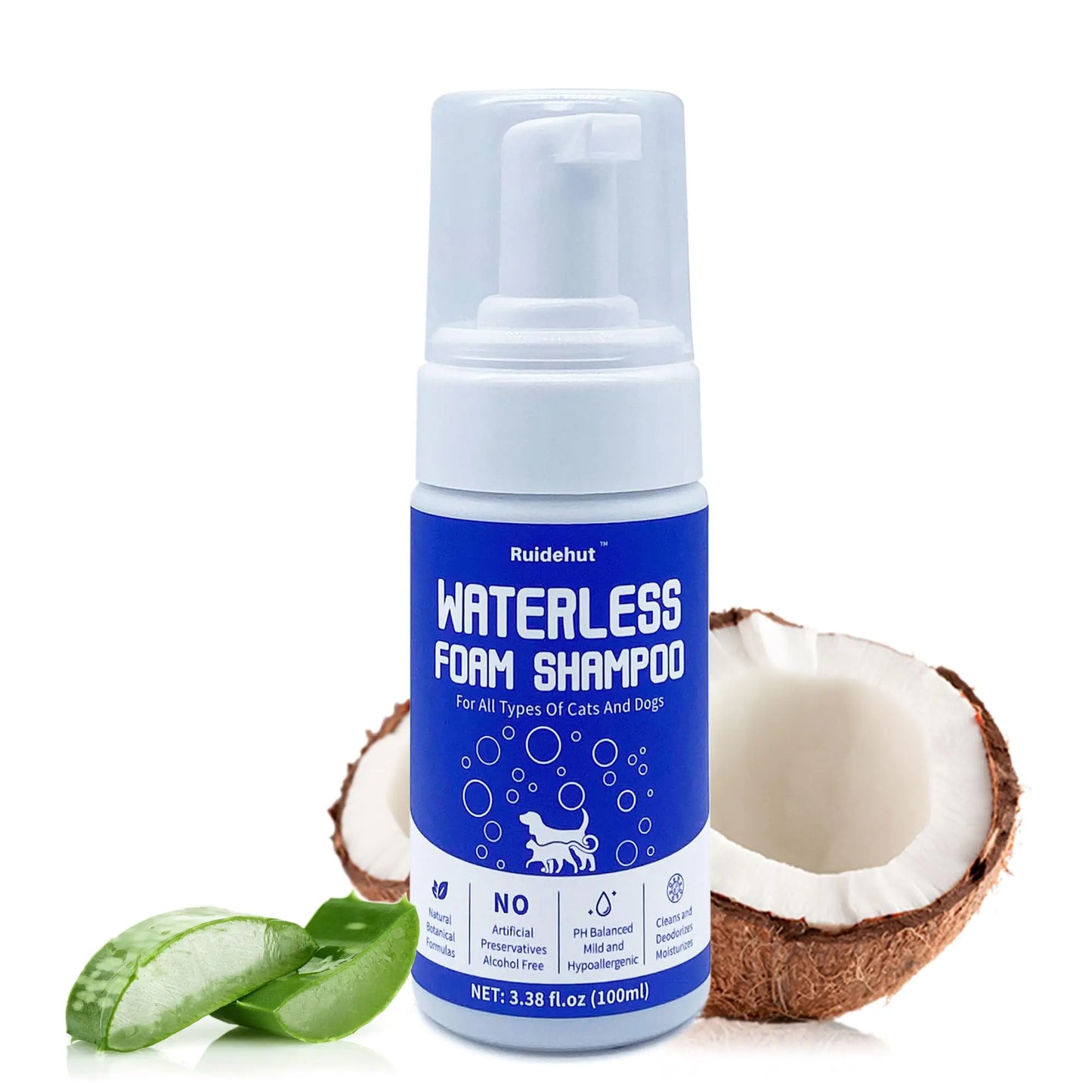 Dog Dry Shampoo - No Rinse Dog & Puppy Shampoo - Cleans Deodorizes Condition and Smoothes Coat - Formulated to be Gentle for All Furry Pets - 3.38 oz (Small Size)