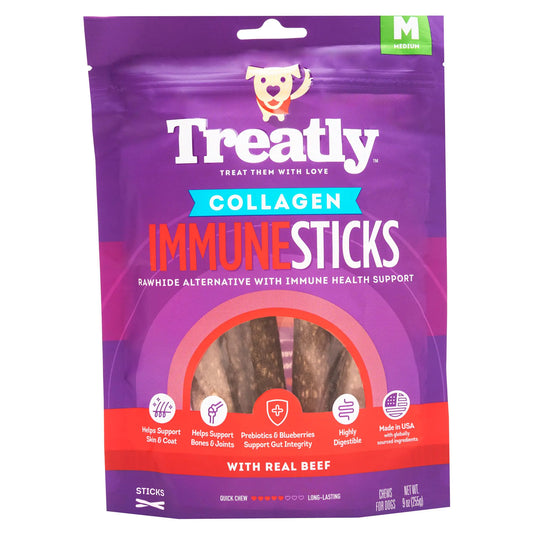 Treatly Collagen Smart Sitcks Dog Treats - Beef Flavor 9oz/1 Pack