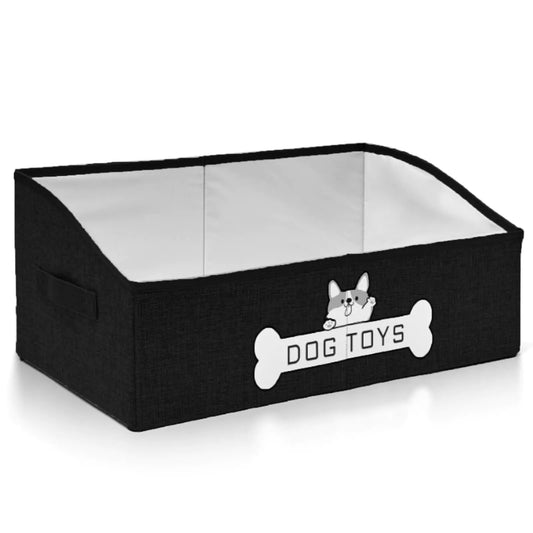 Mutiearo Dog Toy Basket Specially Designed for Dog Toy Storage Collapsible Dog Toy Box with Handle,Perfect for Storing Pet Toys and Accessories - Black