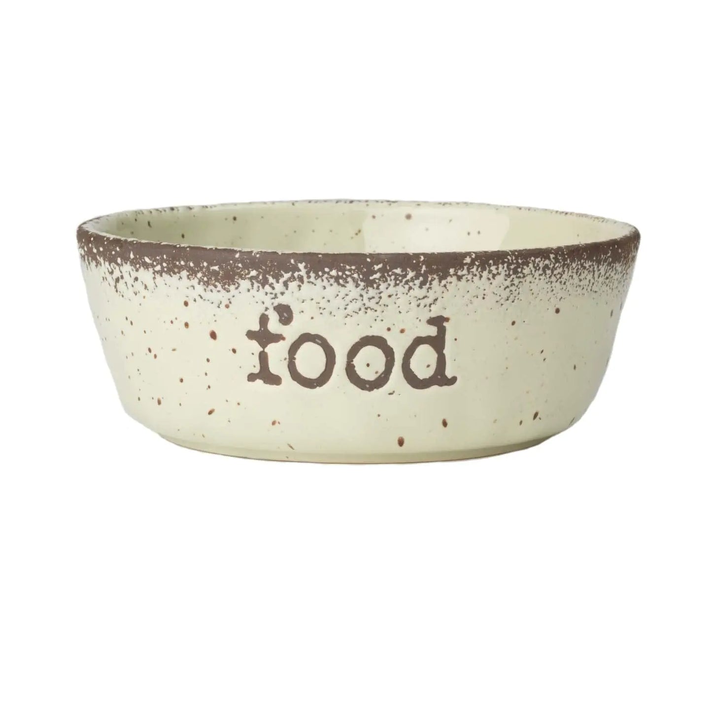 PetRageous 15018 Crockery Speckled Stoneware Dog Food Bowl with 4-Cup Capacity 6.5-Inch Diameter by 2.25-Inch Tall for Medium Dogs and Large Dogs or Cats Brown