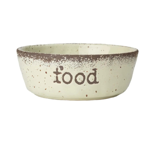 PetRageous 15018 Crockery Speckled Stoneware Dog Food Bowl with 4-Cup Capacity 6.5-Inch Diameter by 2.25-Inch Tall for Medium Dogs and Large Dogs or Cats Brown