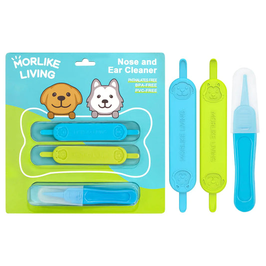 MORLIKE LIVING Baby Nose and Ear Cleaner Tool Soft Flexible Rubber Nasal Booger Picker for Newborns and Infants Dual Ear Wax and Snot Remover Essential Baby Care Products