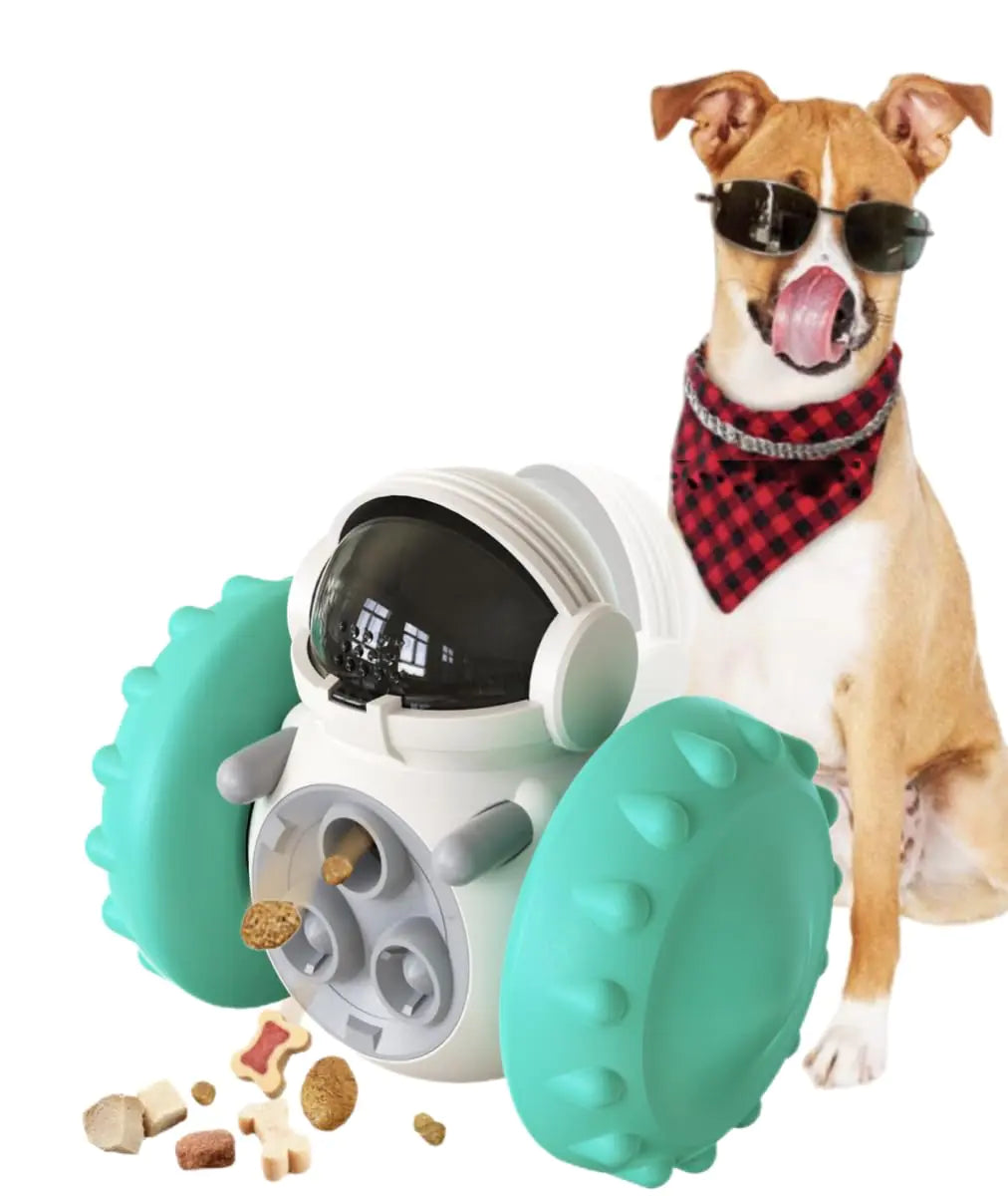 PiPiCat Dog Treat Dispenser Toy Robot Wobble Toy with Snack Dispenserocking Feeding Toys Interactive Treat Machine for Dogs and Cats (Blue)