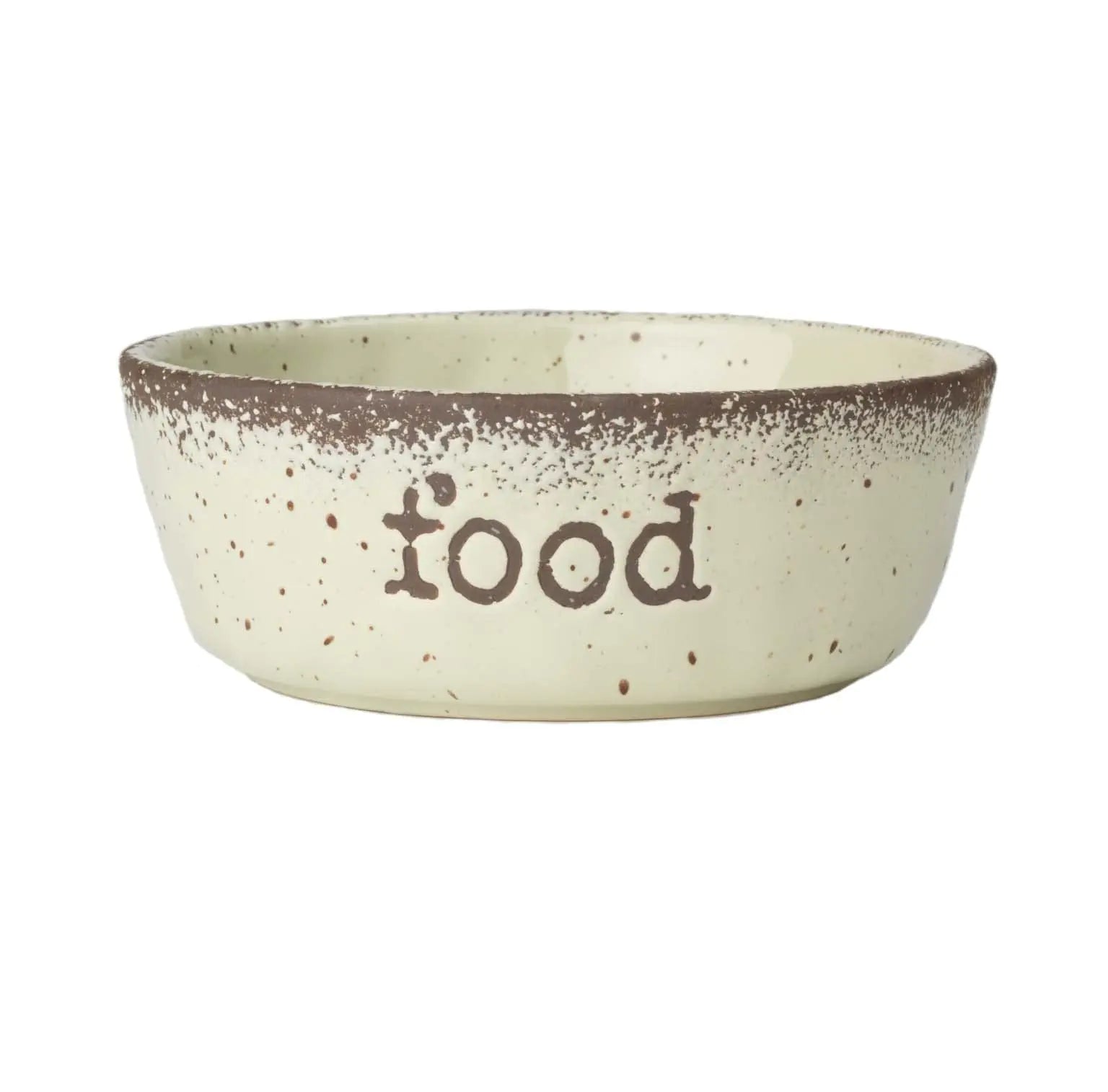 PetRageous 15018 Crockery Speckled Stoneware Dog Food Bowl with 4-Cup Capacity 6.5-Inch Diameter by 2.25-Inch Tall for Medium Dogs and Large Dogs or Cats Brown