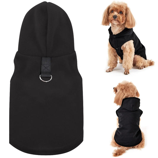 Dog Hoodie Vest Warm Pet Shirt Dog Winter Coat Puppy Sweater with D-Ring Leash Dog Clothes for Small Medium Dogs Cats Boy Girl Dog Hooded Outfit Cold Weather Sweatshirt Clothing Apparel (X-Small)