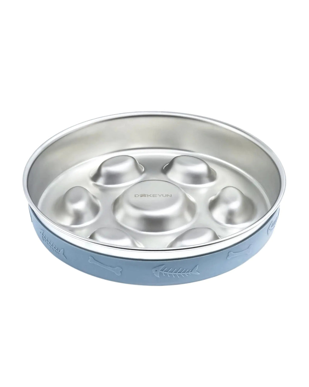 DAKEYUN Slow Feeder Dog Bowl Stainless Steel2-4 Cups Metal Dog Food Bowls with Non-Slip Silicone MatSlow Down Eating Pet Bowl for Small & Medium Sized Dogs