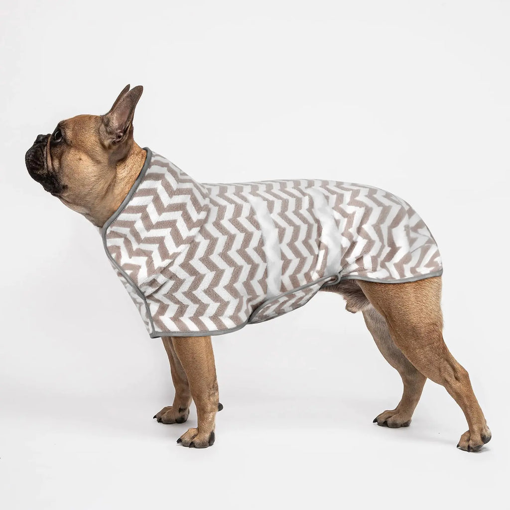 EuYiKlair Dog Bathrobe Dog Drying Coat Dry Fast Dog Bag Pet Dog Cat Bath Robe Fast Drying Bathrobe for Dogs Bathrobe Towel Adjustable Velcro (Small)