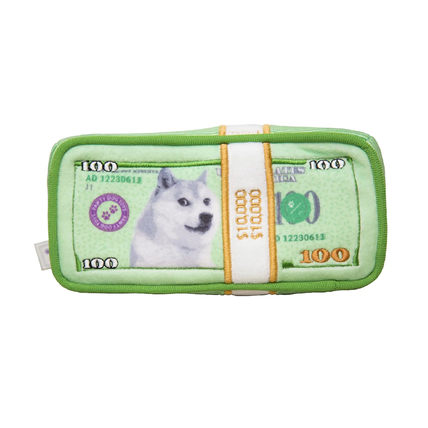 Pawty Dog Toys - Cash Money Dog Toy - Plush Cute Unique Parody Toy with Squeaker - Funny Birthday Gift Small Medium Dogs Premium Quality - Unique Design