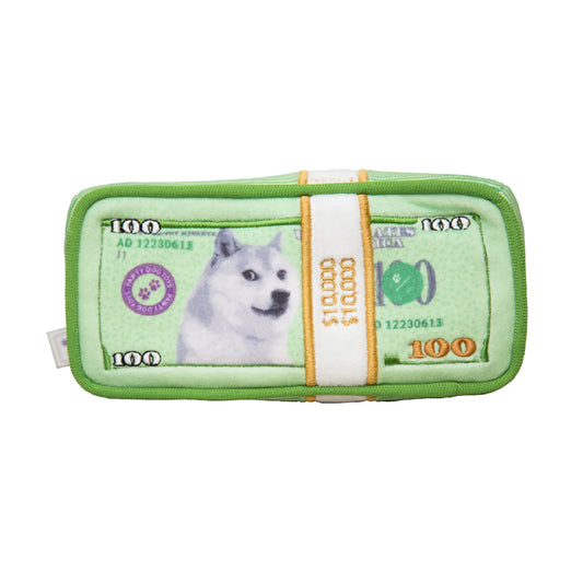 Pawty Dog Toys - Cash Money Dog Toy - Plush Cute Unique Parody Toy with Squeaker - Funny Birthday Gift Small Medium Dogs Premium Quality - Unique Design