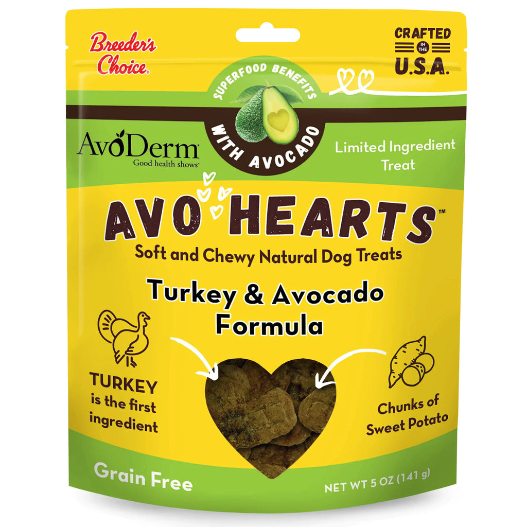 AvoDerm AvoHearts Turkey and Avocado Formula Dog Treats 5oz bag