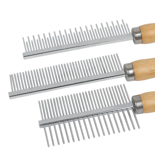 Large Wooden Handle Comb for Cat and Dog Grooming