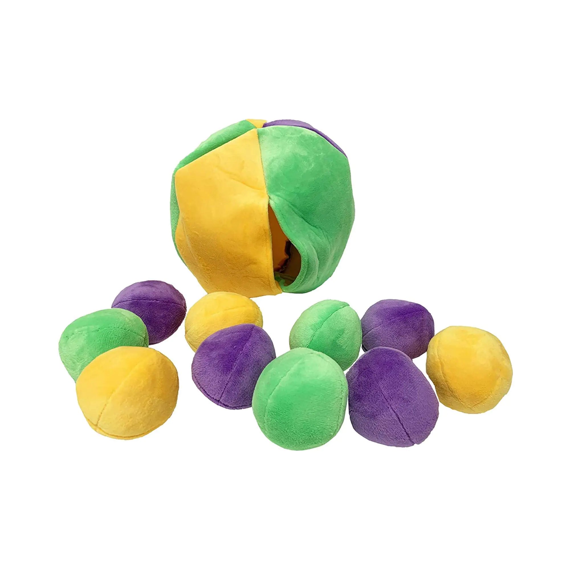 Midlee Hide a Ball Puzzle Dog Toy with 10 Plush Squeaker Balls (Small)