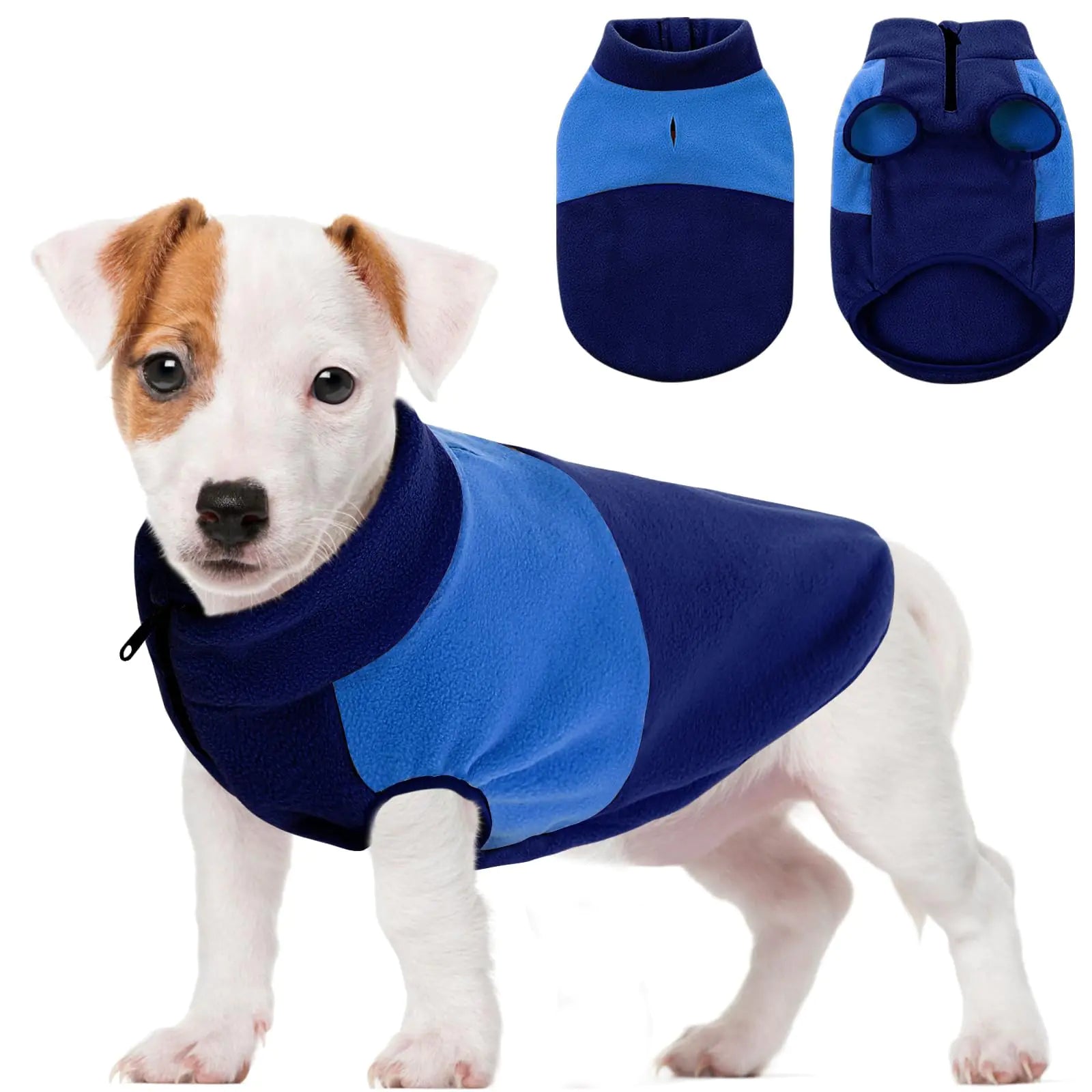 SAWMONG Fleece Dog Vest Dog SweaterSmall Warm Pullover Dog JacketPet Sweatshirt for Small Medium Large DogsWinter Clothes for Male FemaleBlue Navy L