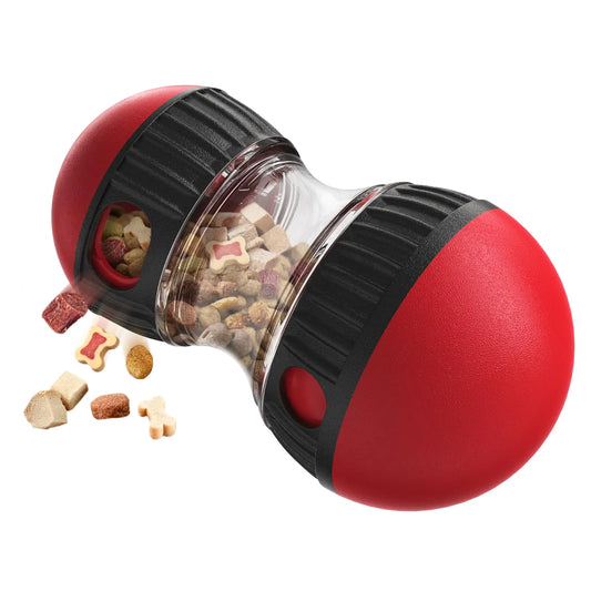 COSOWO Interactive Dog Treat Dispenser and Puzzle Toys Dog Slow Food Feeder Rolling Ball for Reducing Boredom and IQ Training Toys Red