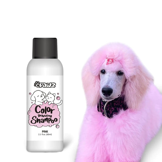 OPAWZ Color Depositing Shampoo for Dogs Semi-Permanent Dog Hair Dye Coloring Safe Shampoo Non-Toxic Colorwash Shampoo for Pets (Pink 2.1 fl.oz / 60mL)