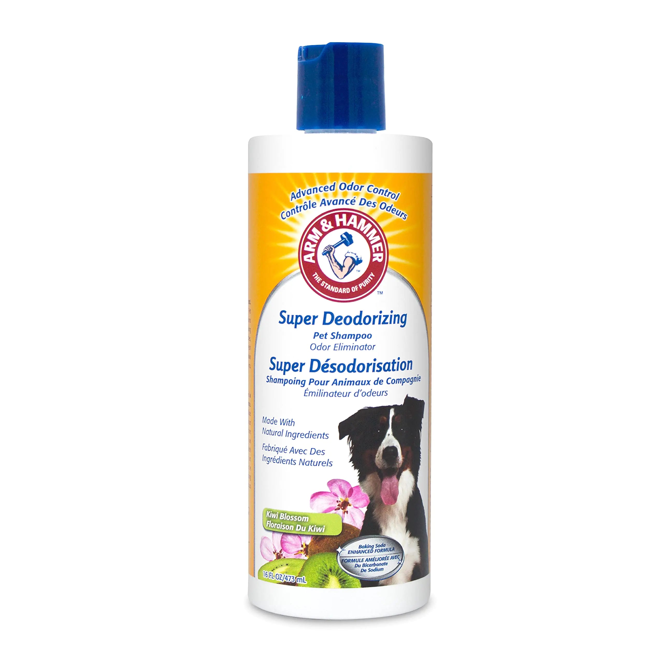 Arm & Hammer for Pets Super Deodorizing Shampoo for Dogs | Best Odor Eliminating Dog Shampoo | Great for All Dogs & Puppies Fresh Kiwi Blossom Scent 16 oz