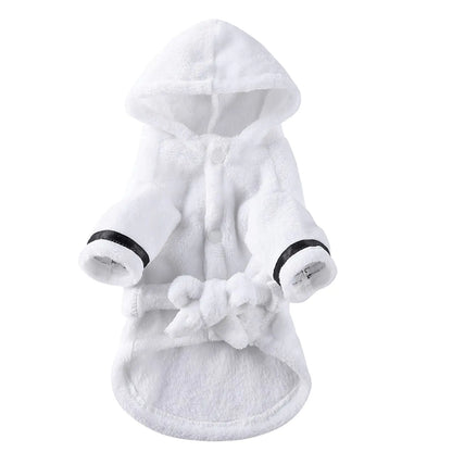 Petyoung Pet Bathrobe Dog Pajama Thickened Hooded Bathrobe Quick Drying and Super Absorbent Dog Bath Towel Soft Pet Nightwear for Puppy Small Dogs Cats