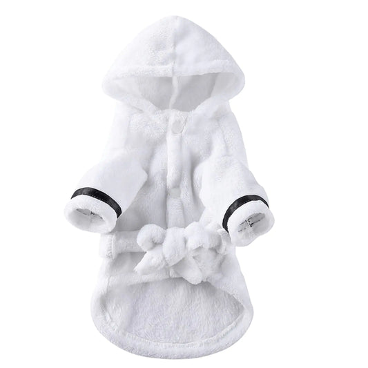 Petyoung Pet Bathrobe Dog Pajama Thickened Hooded Bathrobe Quick Drying and Super Absorbent Dog Bath Towel Soft Pet Nightwear for Puppy Small Dogs Cats